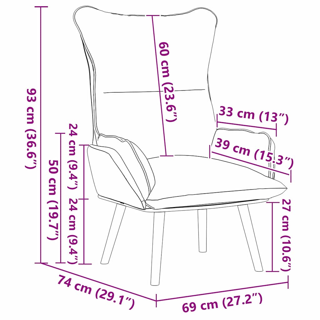 Armchair Taupe 69 x 74 x 93 cm Fabric and Plywood