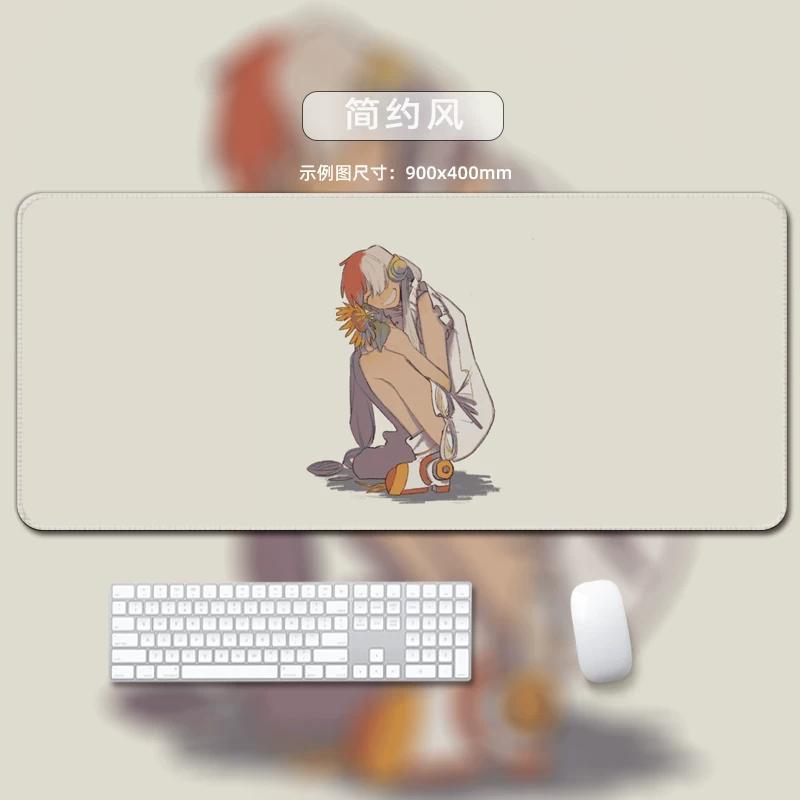 One Piece Leather Mouse Pad Oversized Small Office Gaming Keyboard Pad Desk Pad Bristle Bracelet Monkey D. Luffy Roronoa Zoro Decorative Desk Mat