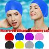 Adult Kids Silicone Swimming Cap Solid Long Hair Clean Swim Pool for Men Women₊