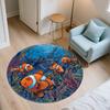 Ocean World pattern round rug,Carpet Rug for Living Room Bedroom Playroom ,Non-slip Floor Mat,Holiday Gifts and Birthday Gifts.