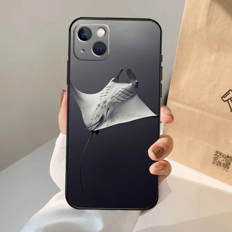 Animal Manta Ray Phone Case For IPhone 18 17 Air 16 14 13 12 11 15 Pro Max 13 12 mini 15 16 Plus 16e Cover Coque