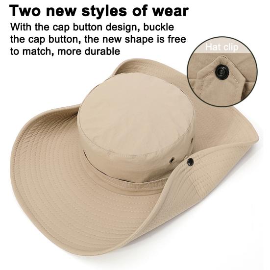 Fisherman Hat Wide Brim Solid Color Lace-Up Design Men Women Outdoor Hat Versatile