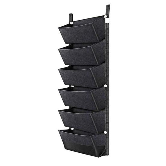 Planting Bag Waterproof Layered Design Corrosion Resistant Moisturizing Large-Capacity Garden Decor 6 Pocket Wall-mounted Planting Flower Grow Bag