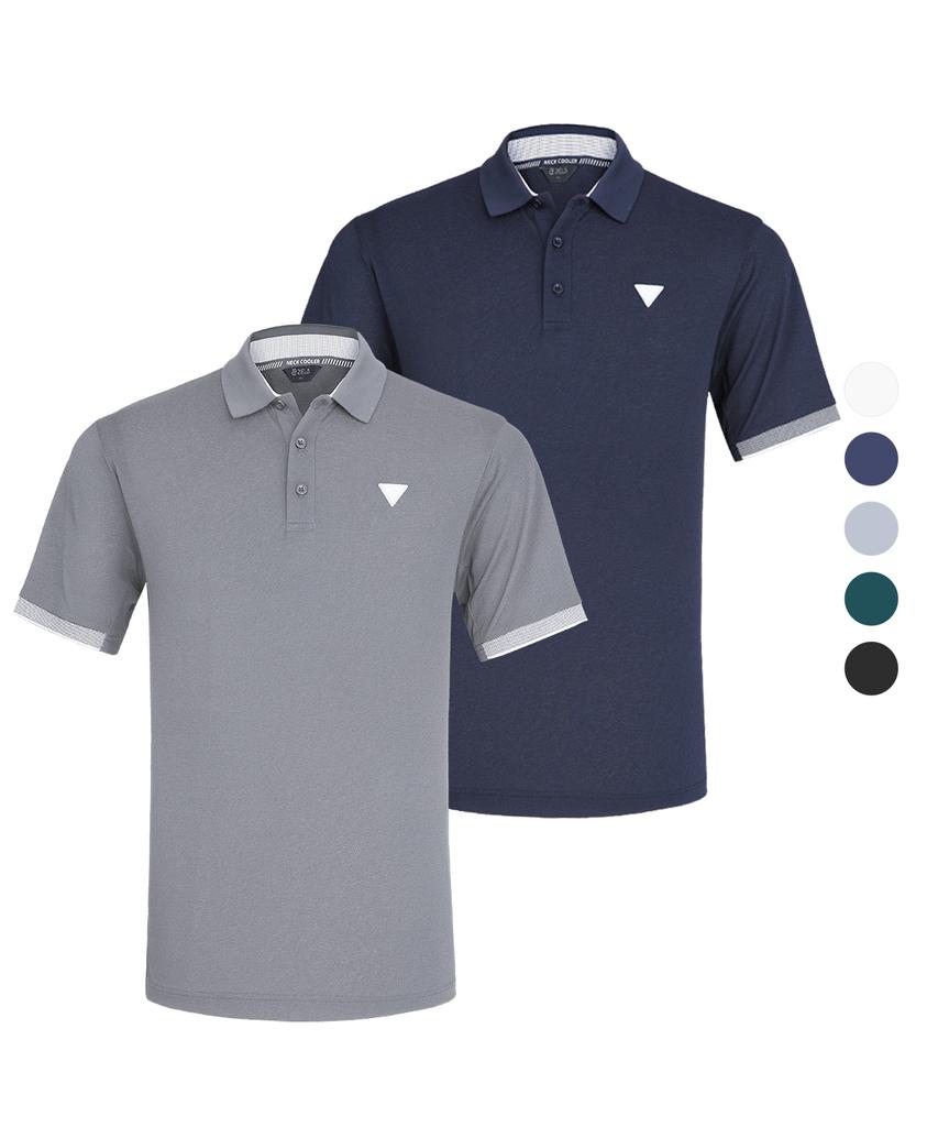 2ELA Coolstival Men'S Pk Collared Short Sleeve T-Shirt 5 Colors (Type B)