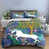 White horse, tree, flowers. Bedding sets Duvet cover sets Duvet covers Pillowcases(1* Duvet Cover 2* Pillowcases without duvet insert)