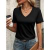Versatile Women's V-Neck T-Shirt - Short-Sleeve Loose-Fit, Soft Fabric for Yoga, Casual Walks & Daily Wear