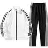 Men Women Plus Size Casual Sportswear Set Long Sleeve Hoodless Jacket Pants Outfit S-6XL