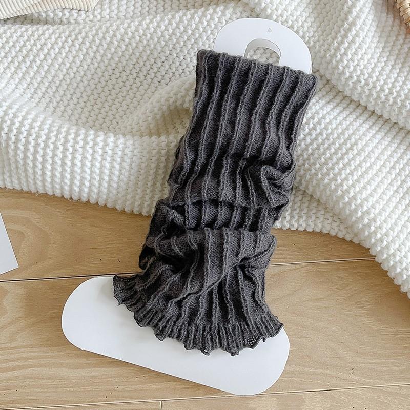 Socken Gestrickte Socken Einfarbige Lange Röhren Wadenhohe Socken Saison Stapelsocken Lolita Socken Damen