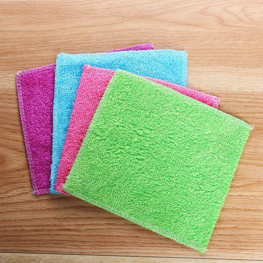 1/5PCS Household Anti-grease Kitchen & Dinning Dish Cloth Cleaning Rags Scouring Pad Washing Towel
