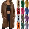 Damen Zip-Up Hoodies Übergroßes Fleece Langes Pullover Kapuzensweatshirt Lässig Langärmlig Herbst Hoodie Jacke