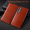 Crazy Horse Genuine Leather Flip Case for Samsung Galaxy A27 Phone Cover Card Cases Scratch Proof