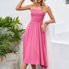 Women's Summer Women's Square Neck Pleated Bohemian Halter Dress