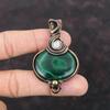 Malachite Copper Wire Wrapped Pendant Rainbow Moonstone Gemstone Jewelry Handmade Wire Wrap Pendant Designer Pendant Copper Jewelry For Gift