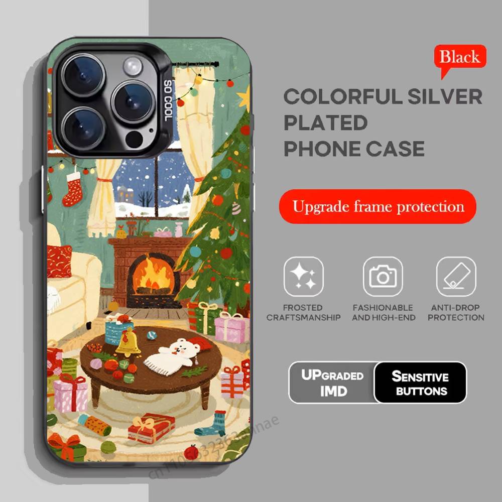 Cartoon Christmas Style Phone Case for iPhone 15 16 Pro Max  Air SE 11 13 Pro 14 Plus 12 11Pro 15Pro Max 16e Cover