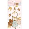 Rilakkuma est plein de porte-clés entièrement remplis Chairoikoguma Aoico Okami Sakuranokoris AB23902 H12 x L8 x San-X "Tout le monde plein" & & Taille D0.8cm
