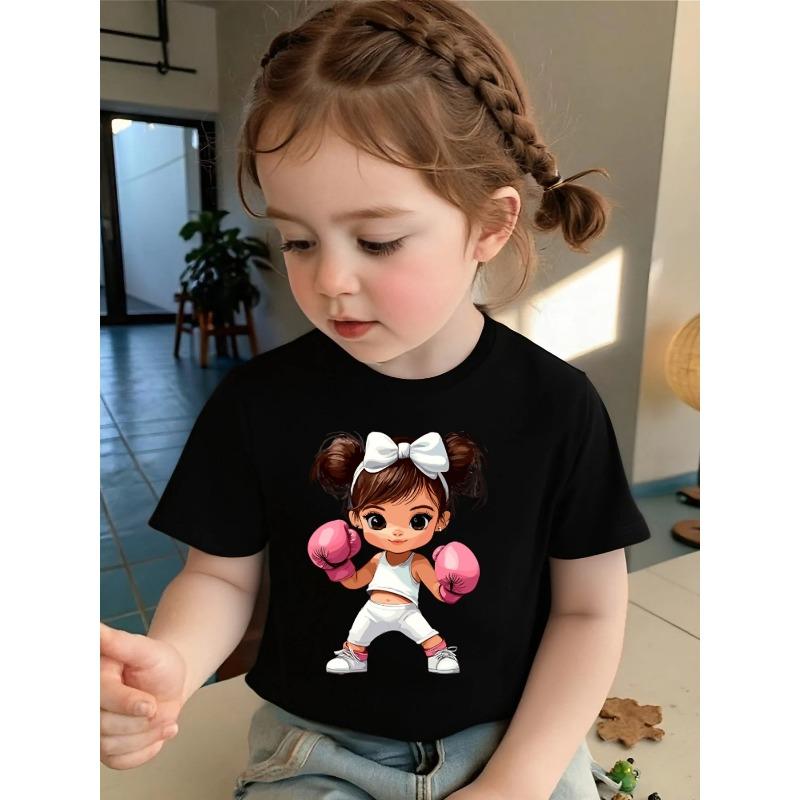 European Sizes Girls T-Shirt, Soft And Comfortable Daily Wear, Suitable for Home, Outdoor And Sports Activities, Comfy And Breathable