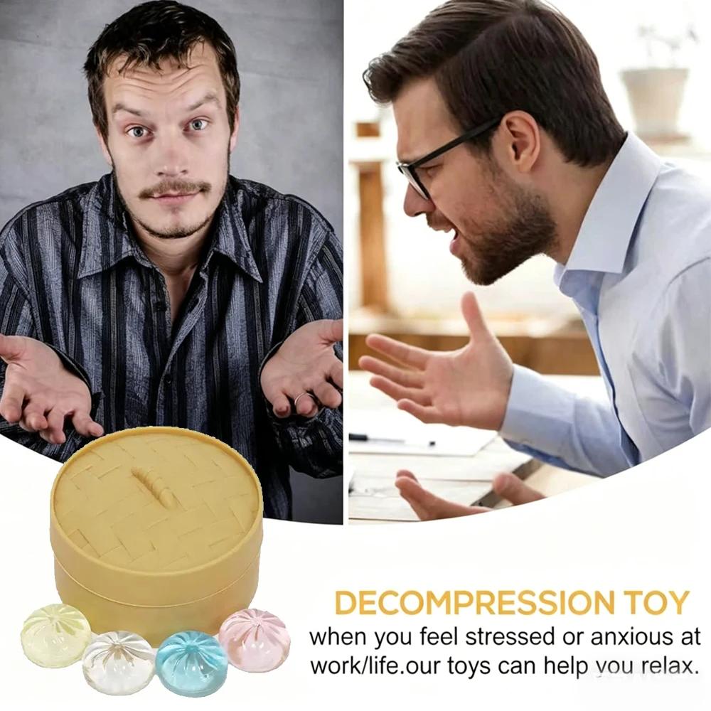 Mini Ravioli con Vaporiera Giocattoli Spremibili Set Morbidi Sollievo dallo Stress Cristallo Morbido Giocattolo Fidget Sensoriale Gadget per Feste Regalo