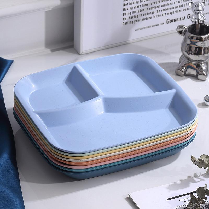 Assiette divisée pour salade de fruits, assiette à compartiments occidentaux à trois grilles, assiette pour repas diététique, plateau pour aliments, vaisselle de cuisine