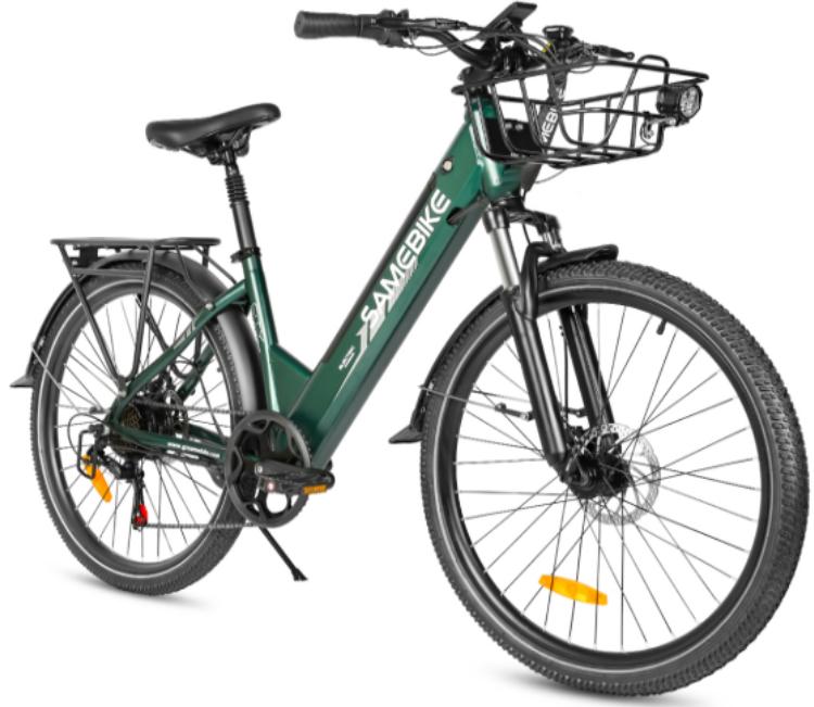 SAMEBIKE 26" Miejski Rower Elektryczny, Silnik 500W, Bateria Litowo-Jonowa 36V 15Ah, Rower Elektryczny do Codziennych Dojazdów z Tylnym Bagażnikiem