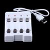 USB išvesties baterijos įkroviklio 4 lizdų adapteris Aa / Aaa akumuliatoriaus greitam įkrovimui