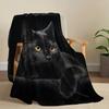 1pc Soft Flannel Black Cat & Dog Blanket – Cozy, All-Season, Fit Sofa/Bed/Office/Shawl/Leg Warmer/Camping, Gift for Pet Lovers