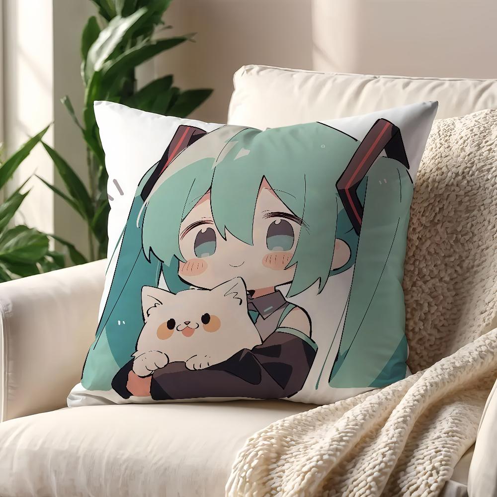 Classic Game Girl M-Miku cushion cover For Pillow Printing Sofa Decoration Home Car Room Coffee Shop Office Nordic Simplicity