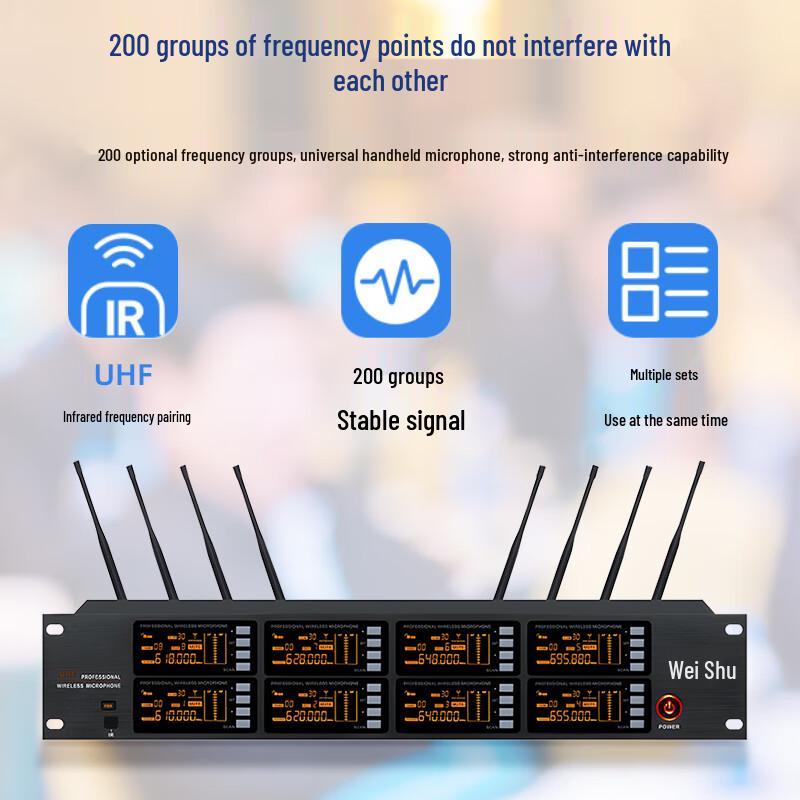 Weishu WSPM-E104 1-to-4 Wireless Gooseneck Conference Microphone System (CN Version)