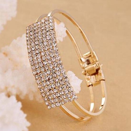Elegant Women Bangle Wristband Bracelet Cuff Bling Lady Gift ADM
