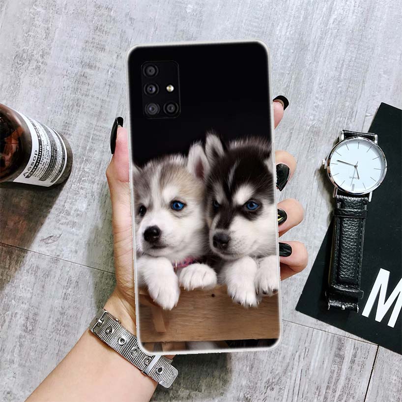 Sibirischer Husky Hund Handyhülle für Samsung Galaxy A12 A22 A32 A42 A52 A72 A51 A71 5G A41 A31 A21 A02S M12 M21 M31 M30S Hüllen