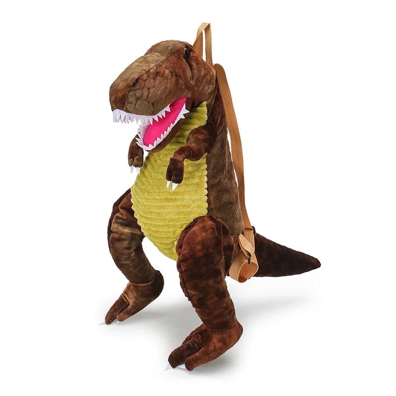 Plush T-Rex Backpack For Kids Dinosaur Bag For Kids With Adjustable Straps & Zipper Dino Costume Accessories For Young Boys Girls