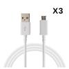 Cabo para Huawei MediaPad T5 - MediaPad T3 - MediaPad M5 Lite - MatePad T8 - Cabo micro usb Branco 1 Metro [LOTE 3] Phonillico®