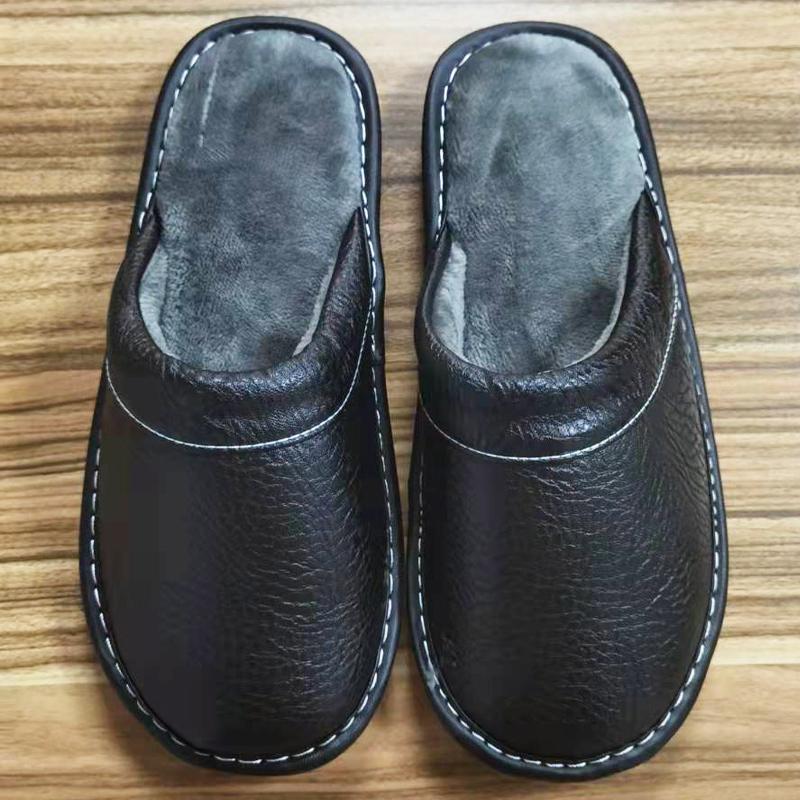 Pantofi de interior de modă toamnă iarnă 47 48 Papuci de dormitor albaștri pentru bărbați Șlapi concisi Muli blănoși Piele ecologică Papuci de casă Șlapi