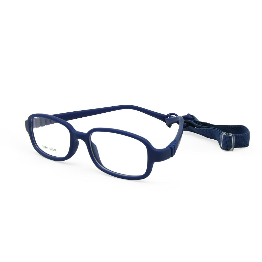 Flexible Kids Glasses Frame No Screw One-piece Design 46/16 Size 4-6 Years Adjustable Strap Boys Girls Optical