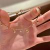 Korean Delicate Heart Beads Shiny Zircon Water Drop Bracelet For Women Simple Love Heart Beaded Adjustable Chain Bangle Jewelry