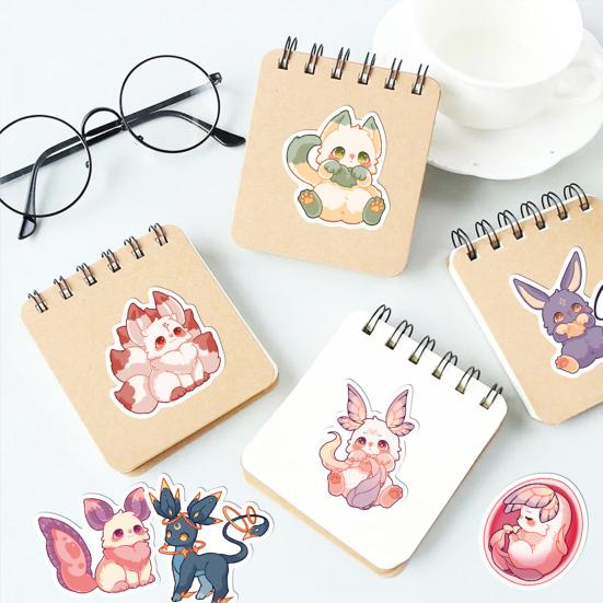50Pcs Cartoon Stickers Cute Fantasy Creature Anime Series PVC Adhesive Decals DIY Decoration