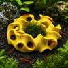 Aquarium Landscape Accessories 3D Printed Hideout Cave, Wavy Hollow Ring Fish Shrimp Shelter, Shelter Breeding Hiding Hole Decor, Tank Ornament