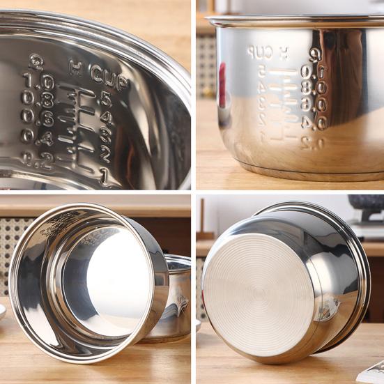 Rice Cooker Inner Pot Replacement Stainless Steel High Volume Cooker Liner Cooker Inner Pot for Steaming Stewing Slow Simmering