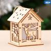 1 Pcs Christmas Ornaments Christmas Glowing Wooden Houses Christmas Tree Decorations Children's Handmade DIY Hanging Pieces