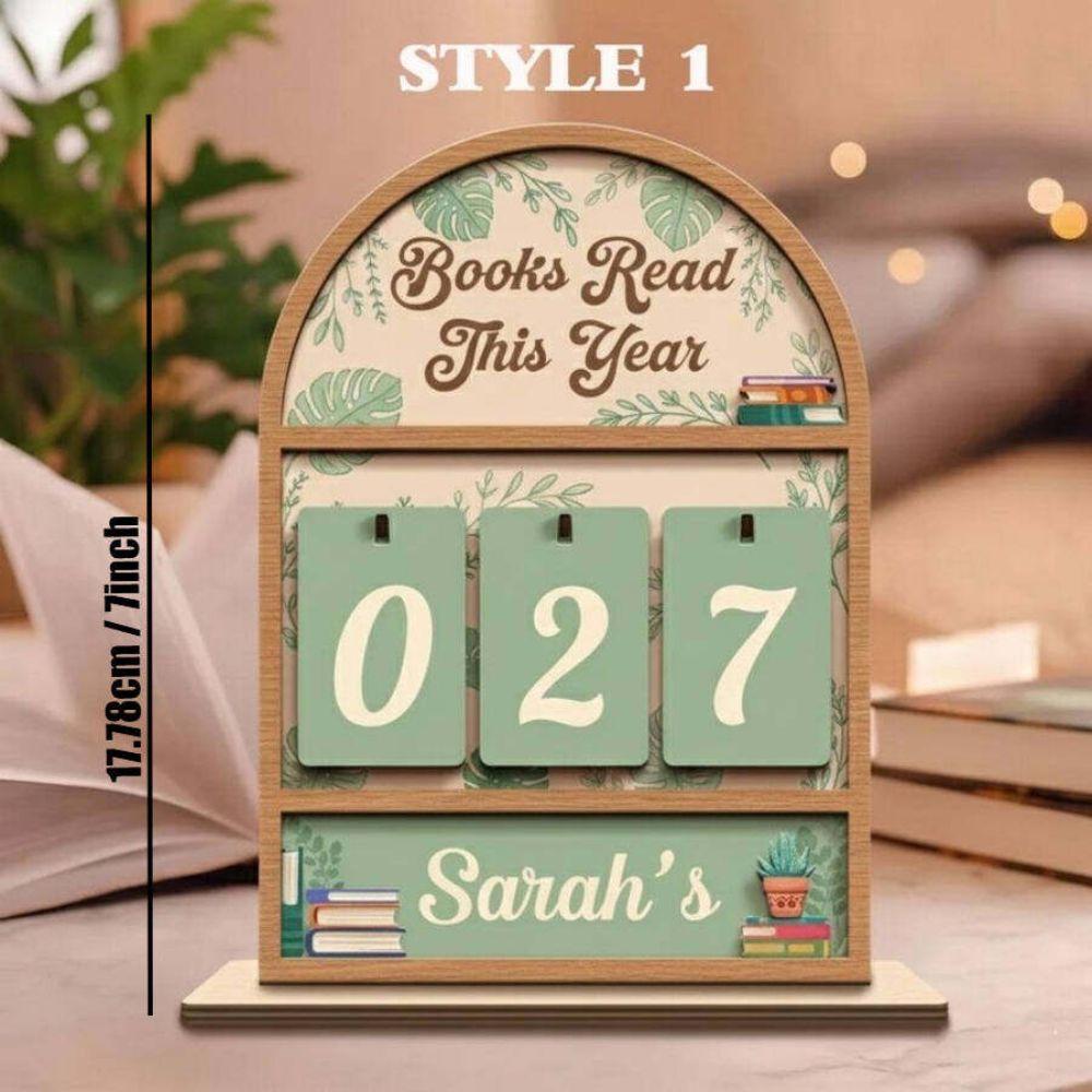 Wooden Books Read Tracker Standing Portable Reading Tracker Signage Book Lovers Gift Craftwork Reading Counter