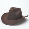 European, American and Western Cowboy Hat Wool Jazz Top Hat Men and Women's Ethnic Style Autumn and Winter Felt Hat Big Eave Hat Felt Hat