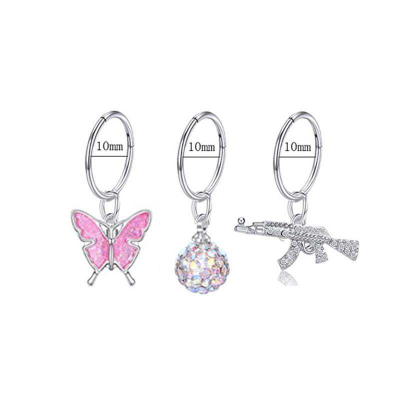 European And American New Dragon Head Seamless Loop Earrings Human Piercing Navel Ring Multiple Pendant Earrings