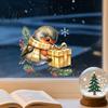 Winter Seasonal Decorations Christmas Bird Static Window Sticker, Cute Watercolor Glass Stickers with Pine Branch, PVC Waterproof Creative Gift Ideas