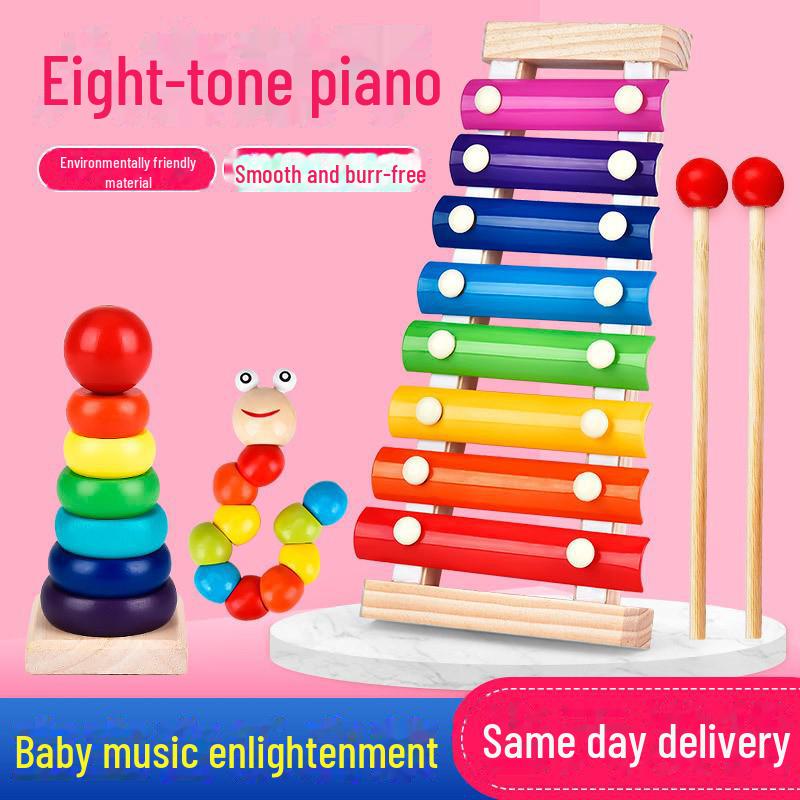 Wooden Eight-Tone Baby Xylophone: Early Education Musical Toy for Infants and Toddlers