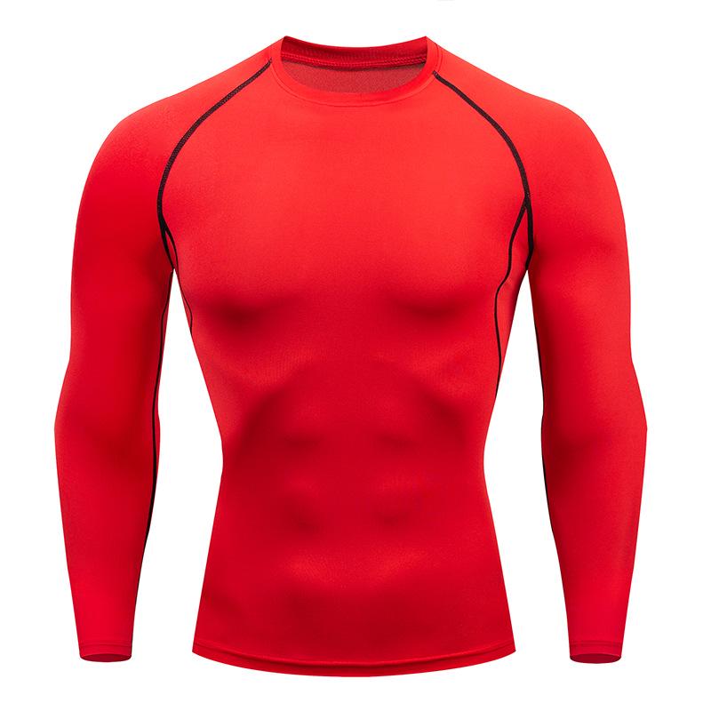 Europese Heren Sneldrogend Lange Mouwen Stretch Fitness Shirt voor Buiten Hardlopen en Tennis