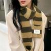 Sciarpe Lunghe a Strisce da Ragazza Sciarpa a Strisce Y2K Sciarpa Calda per il Collo Invernale Calda Sciarpa Addensata Scialle Wrap Bianco Nero Donna