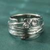 Vintage Inlaid White CZ Women's Ring Dazzling CopperColor Hand Carving Daily Wear Party Jewelry Anniversary Gift