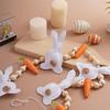 Easter Bunny Garland, Carrot Wooden Beads Easter Garland For Mantle Hanging Decorations, Spring Egg Hunt Party Supplies
