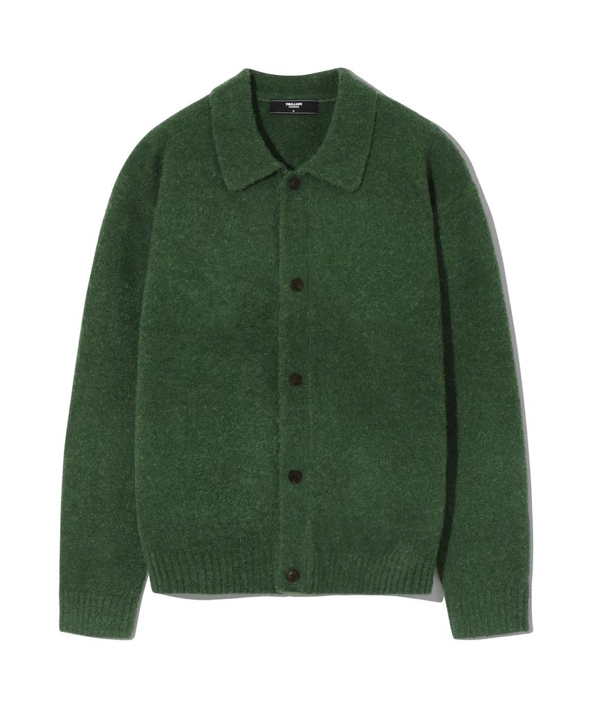 Trillion Wool Boucle Collar Cardigan Knit (Forest Green)