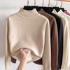 Autumn Fashion Solid Half High Collar Thickened Pullovers Office-lady Cashmere Sweater Women Winter Casual Warm Top 28207