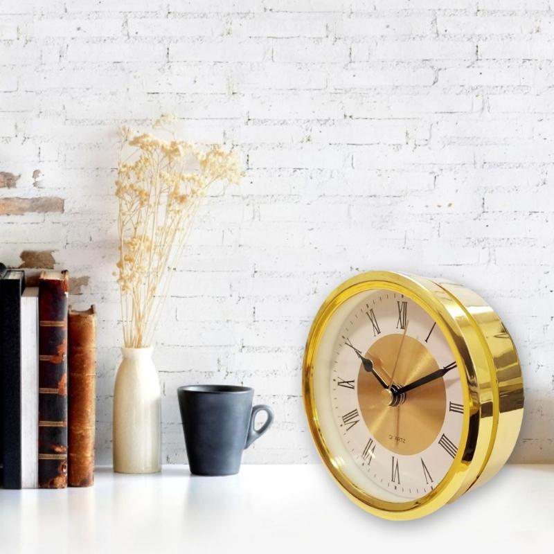 Stylish 89mm / 3.5in Round Clock Insert with Roman Numeral Clear Sleeves Clock for Office Display and Gift